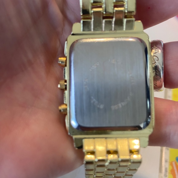 Gold and Mother of Pearl watch with crystals from Nordstroms. New. - Picture 6 of 8